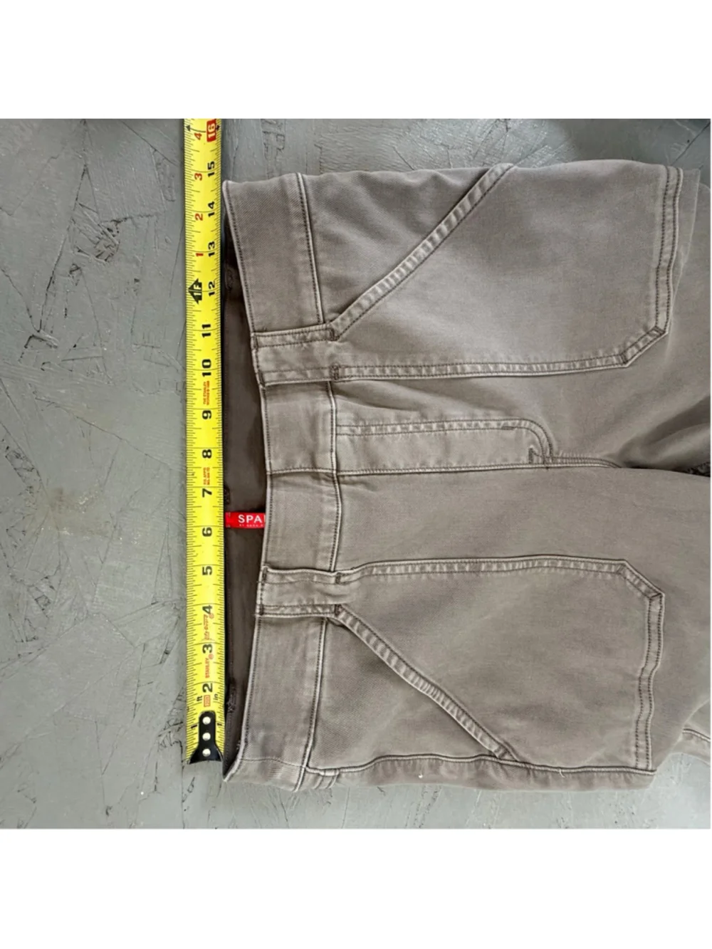 Spanx Stretch Twill Ankle Cargo Pants Khaki Tan Size Large Tall